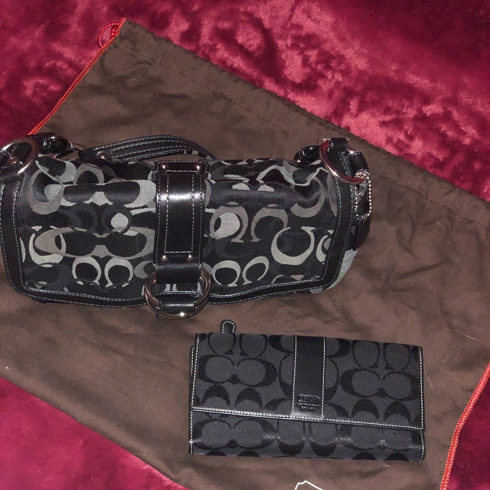 Black limited edition coach purse and wallet